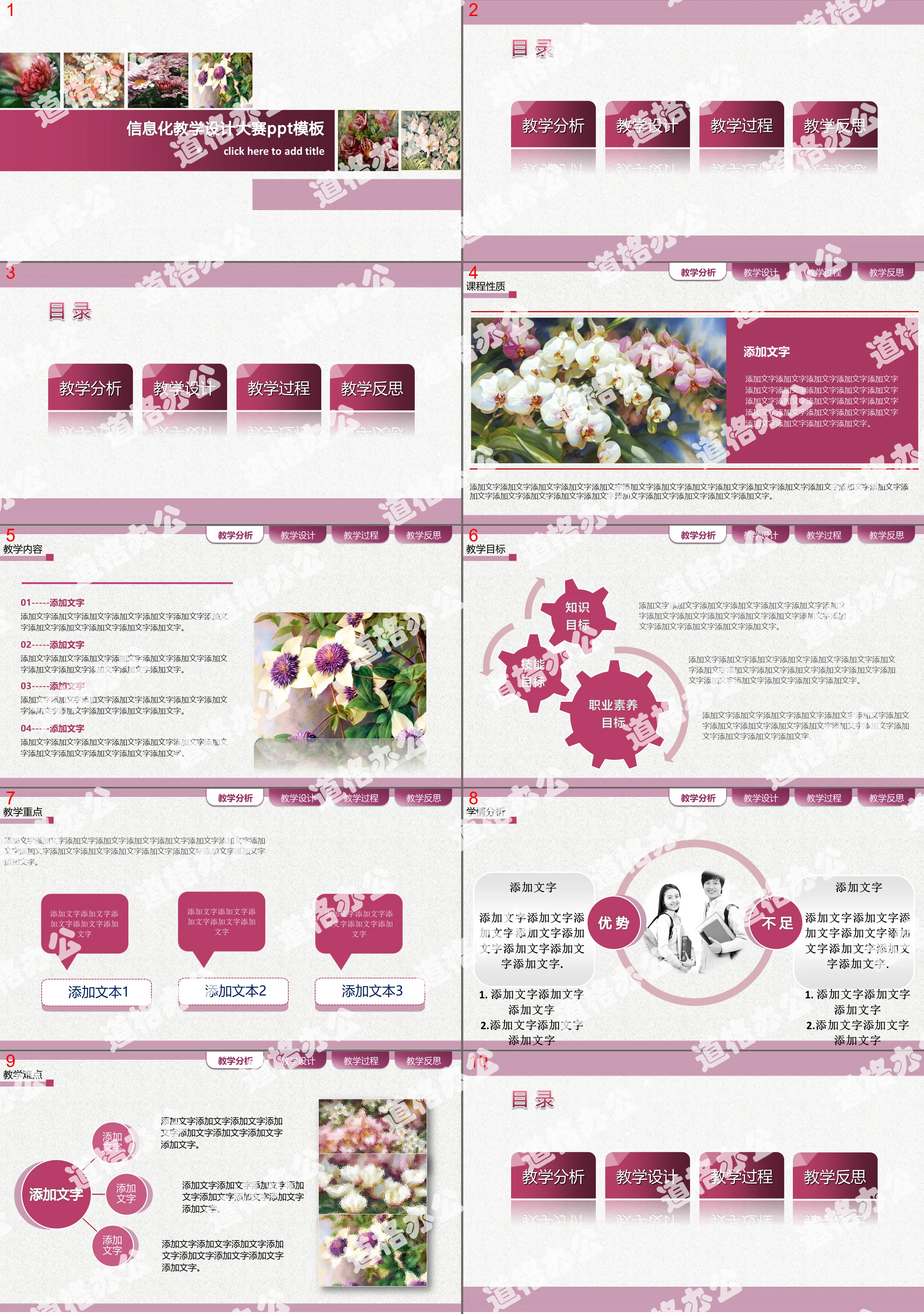 Atmospheric and elegant information-based teaching design competition learning courseware training dynamic PPT template