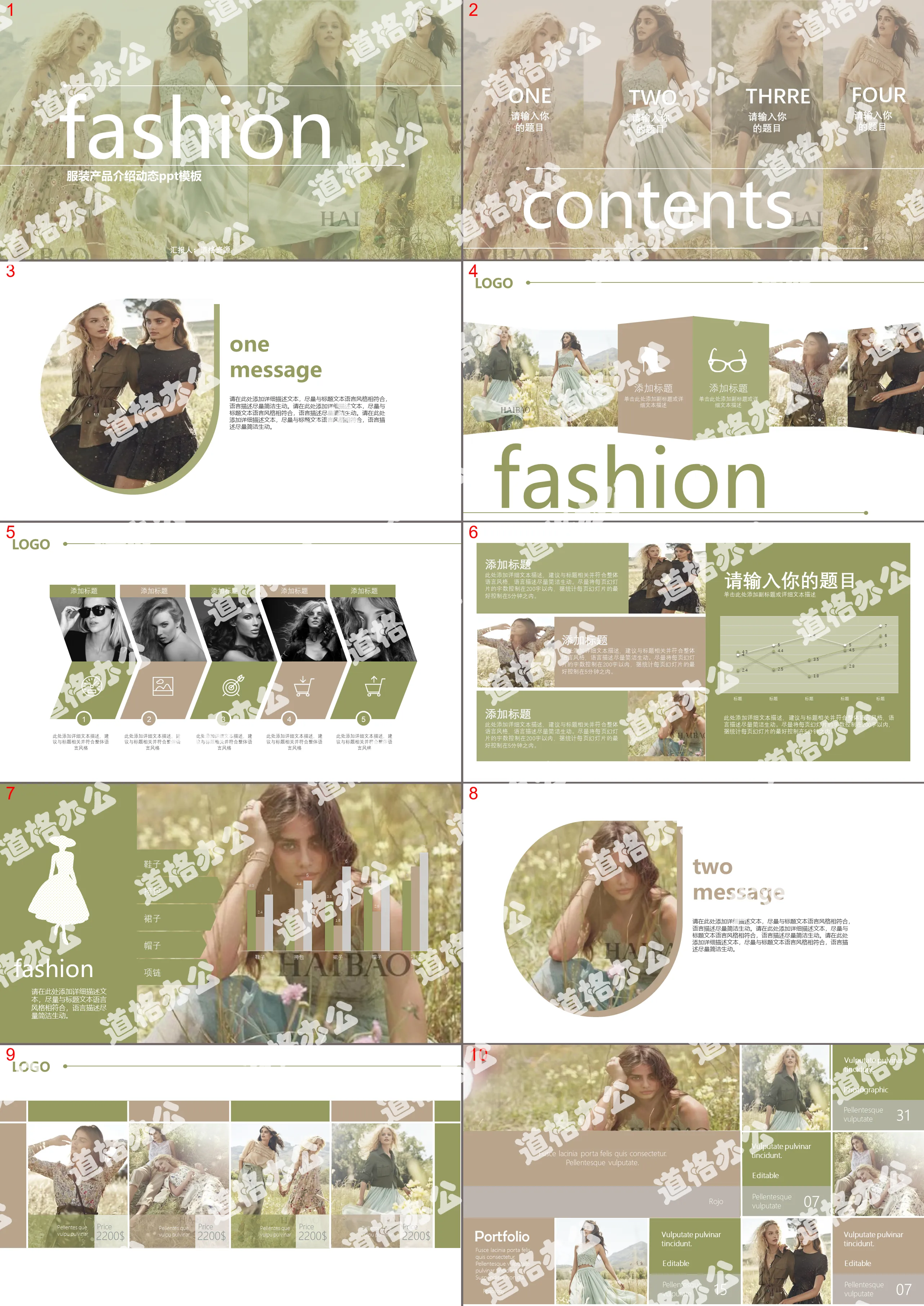 European and American magazine wind big brand clothing product introduction dynamic PPT template