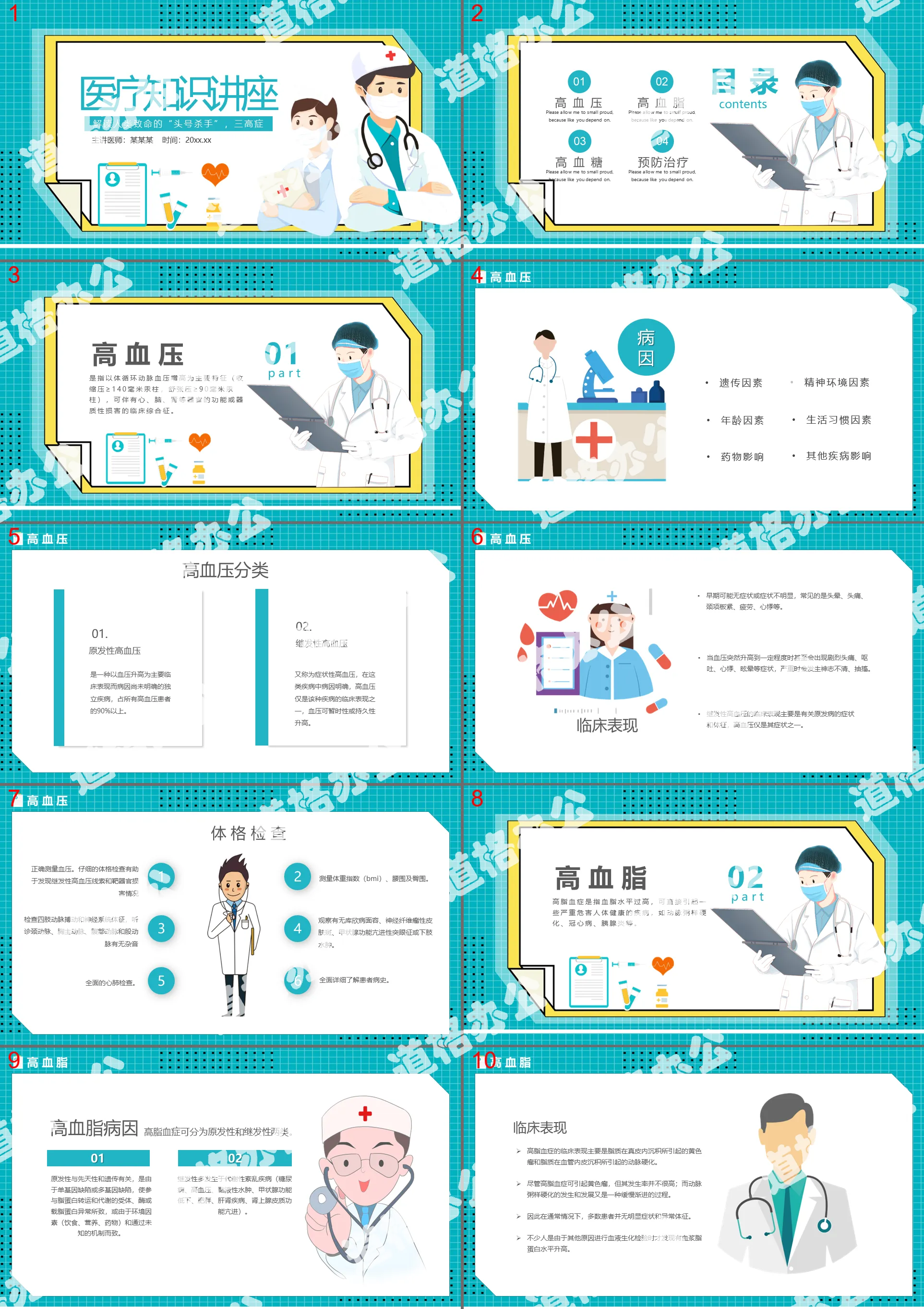 孟菲斯风医疗知识讲座动态PPT模板