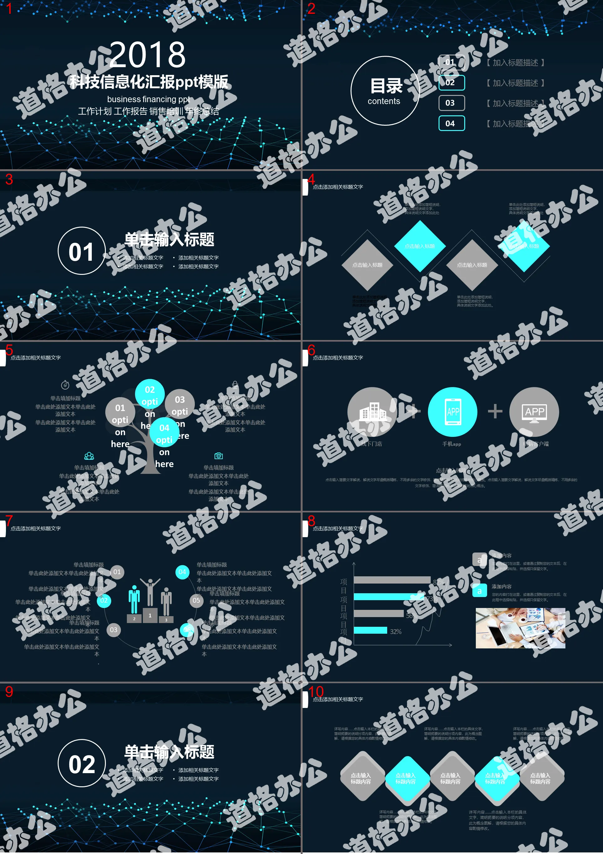 2018科技数据化汇报PPT模版