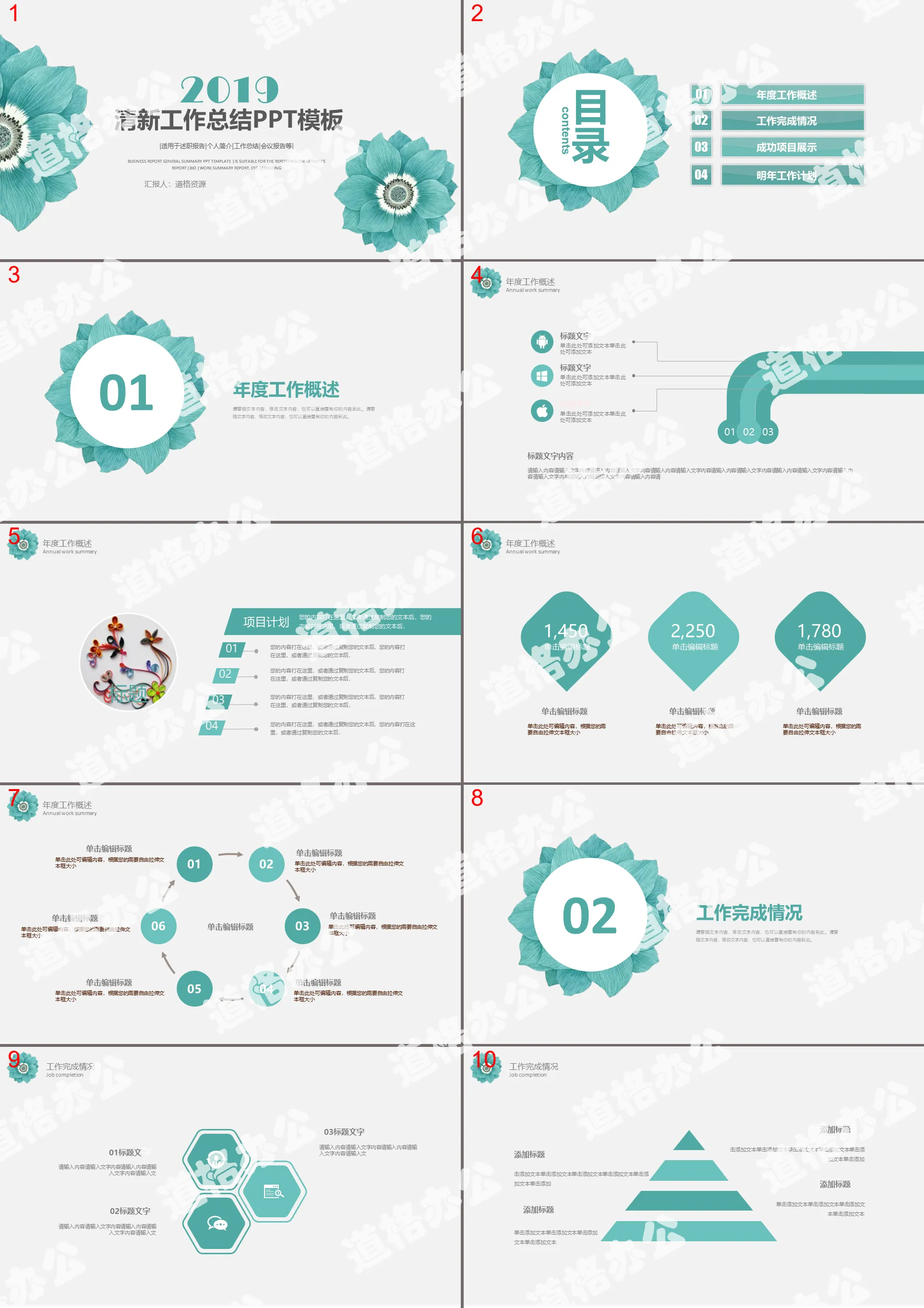 2018 small fresh work plan summary PPT template