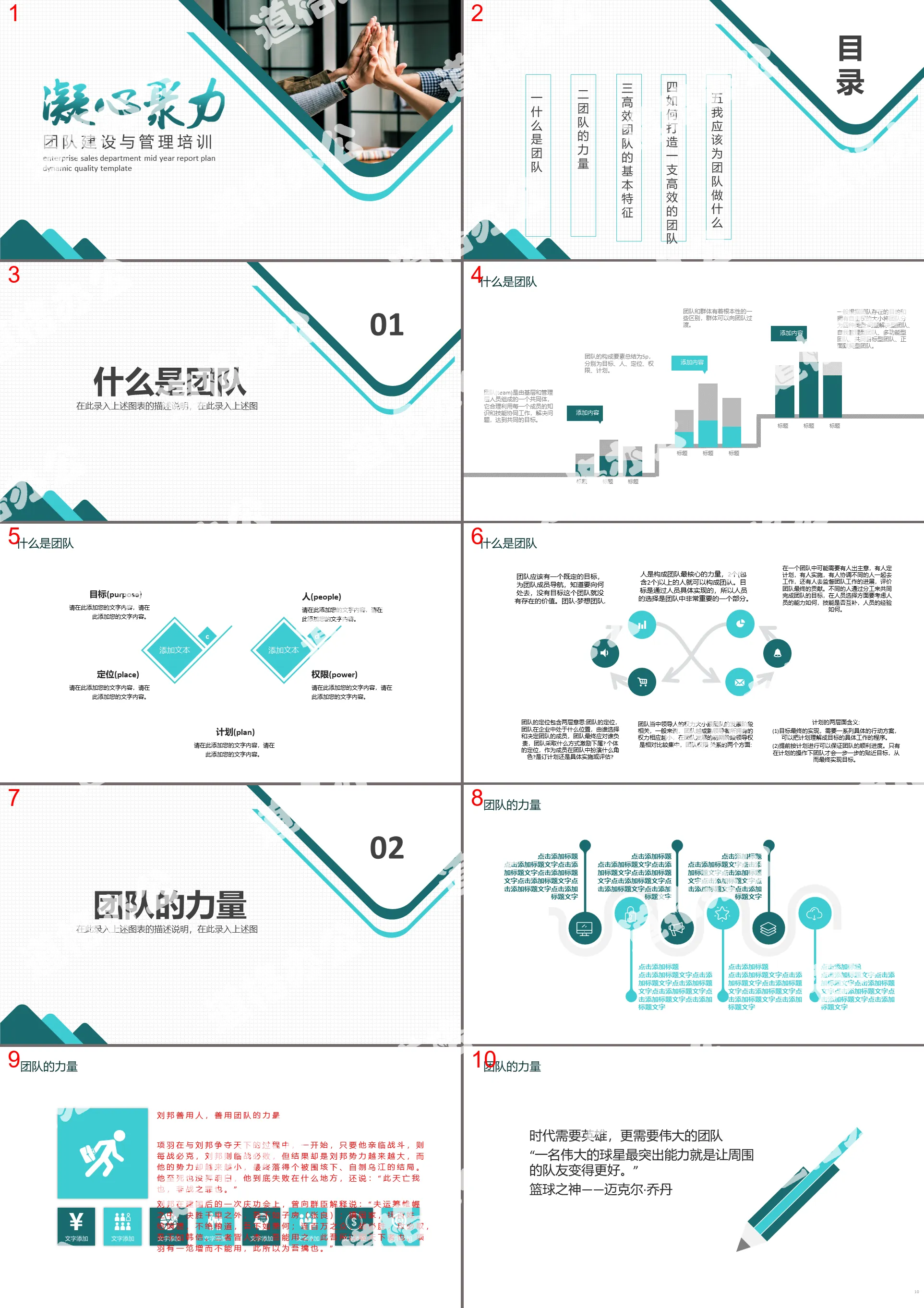 凝聚力商务团队建设与管理培训PPT模板
