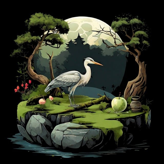 免费下载高清图片Heron, Garden, Bird, Stone