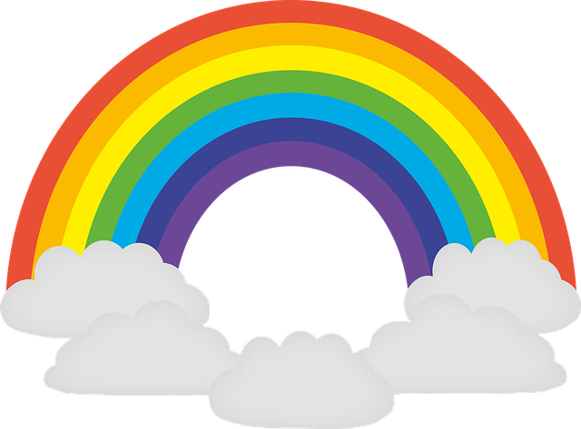 免费下载高清图片Rainbow, Clouds, Drawing