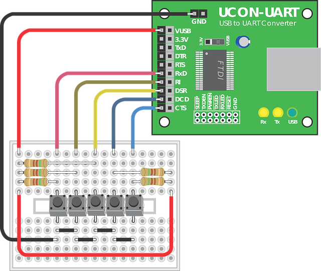 免费下载高清图片Ucon-Uart, 面包板, 电子电路, 电子的, 实验, 电路, 芯片