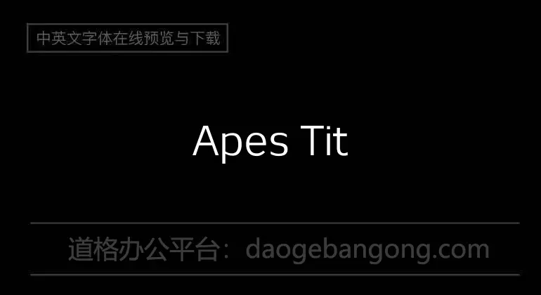 Apes Title Font