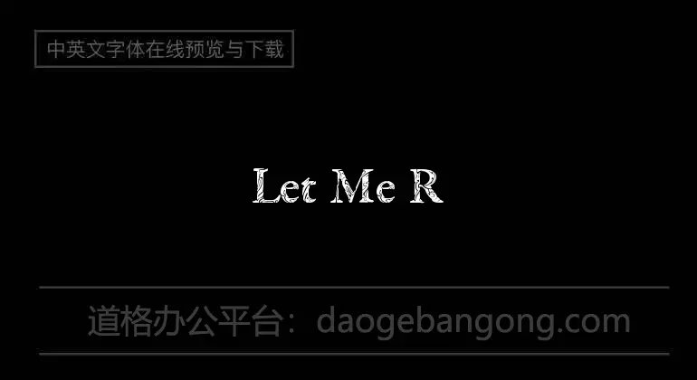 Let Me Ride Font