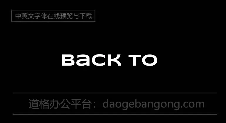 Back to Black Font