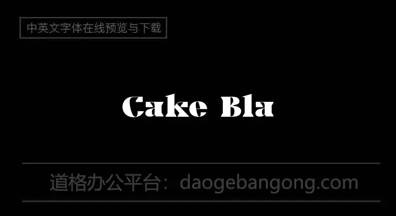Cake Black Font