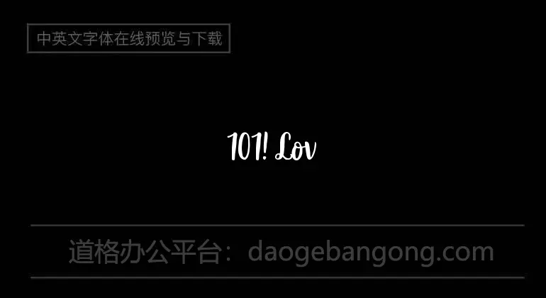101! Love PoP Font