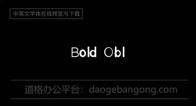 Bold Oblique Font