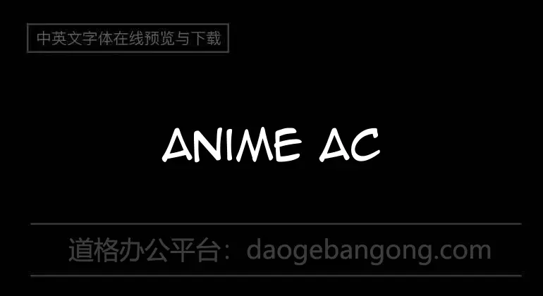 Anime Ace 2.0 BB Font