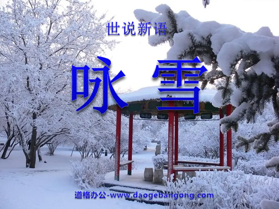 "Yong Snow" Shishuoxinyu Cours PPT 2