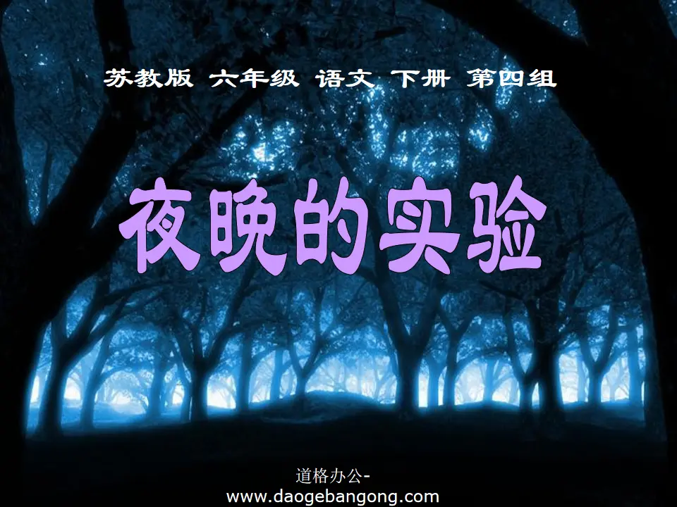 《夜晚的实验》PPT课件
