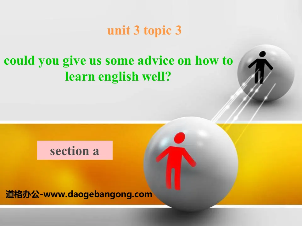 "Could you give us some advice on how to learn English well?" SectionA PPT