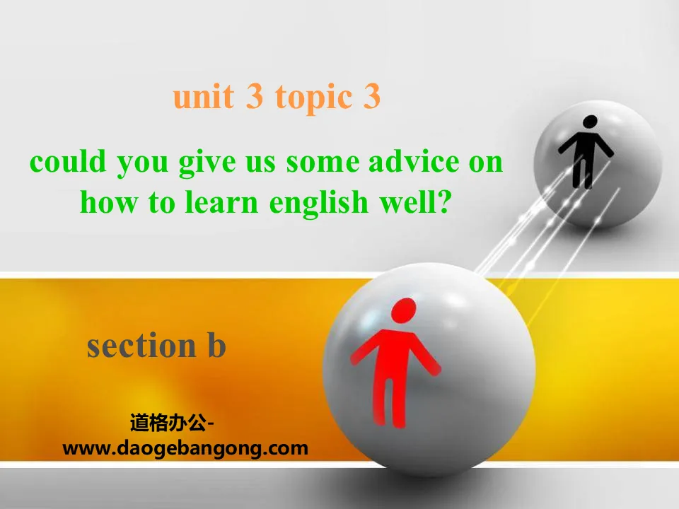 "Could you give us some advice on how to learn English well?" SectionB PPT