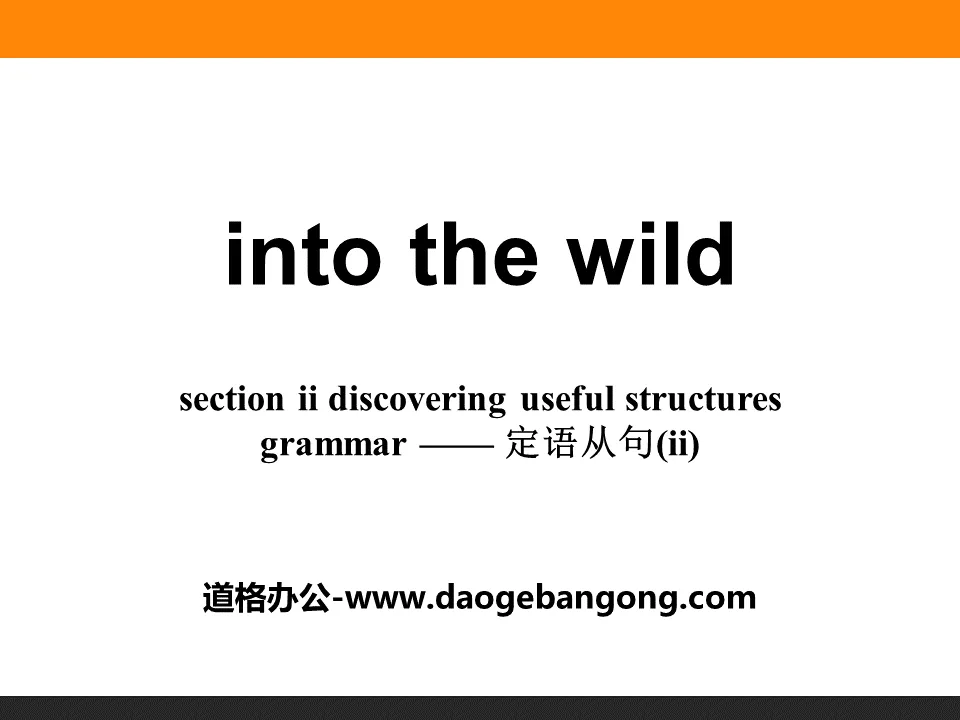 《Into the wild》Section ⅡPPT