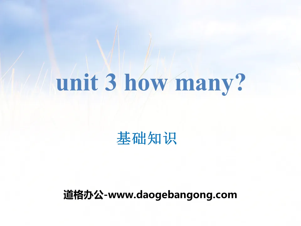 《How many?》基础知识PPT