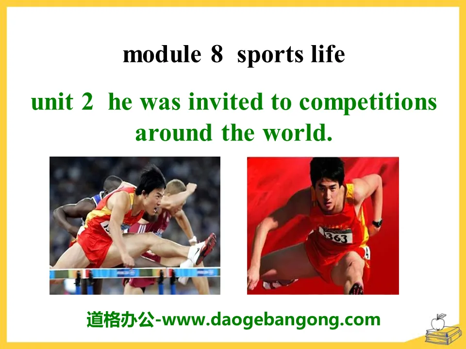 "He was invited to competitions around the world" Sports life PPT courseware 3