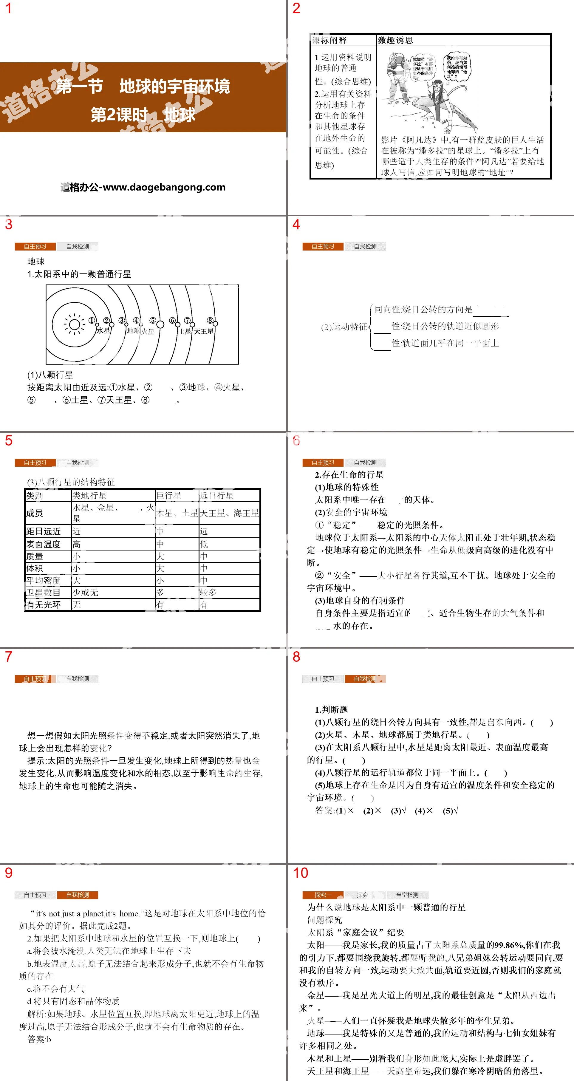 《地球的宇宙環境》從宇宙看地球PPT課件(第2課時地球)