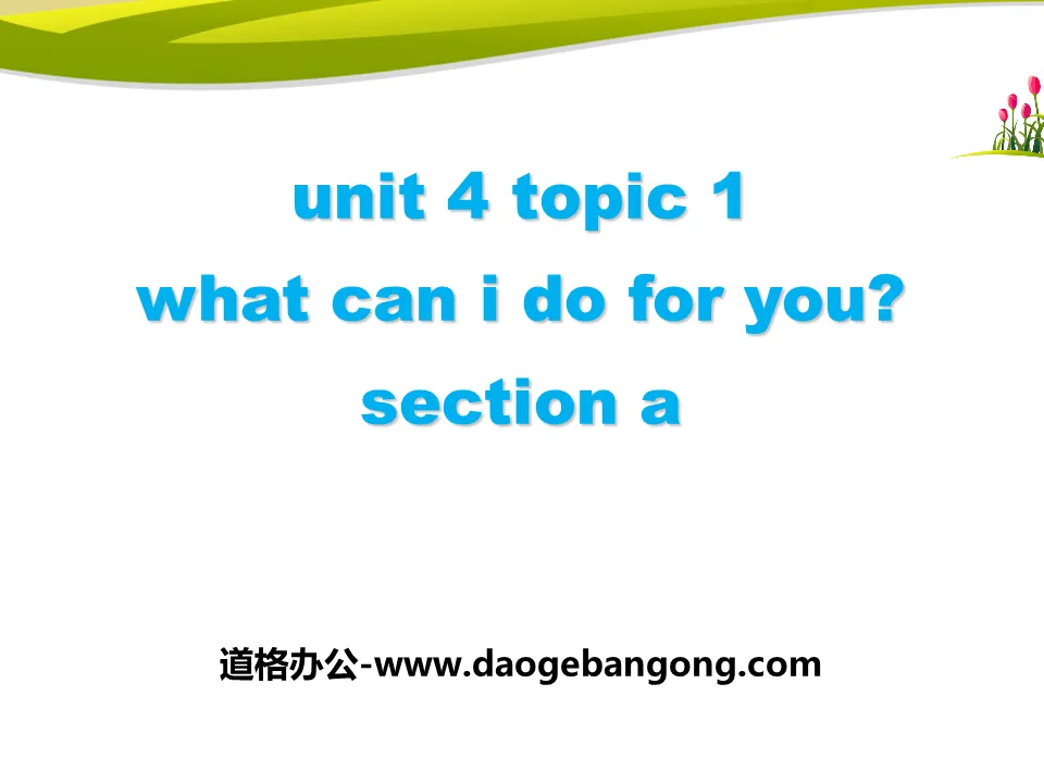 《What can I do for you?》SectionA PPT