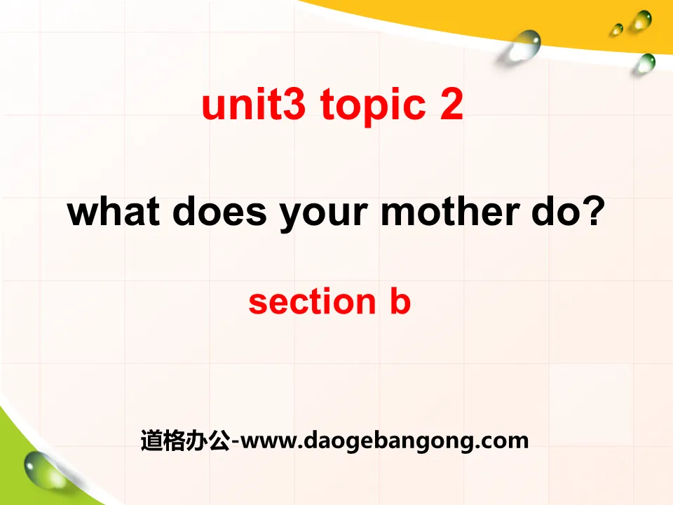 《What does your mother do?》SectionB PPT