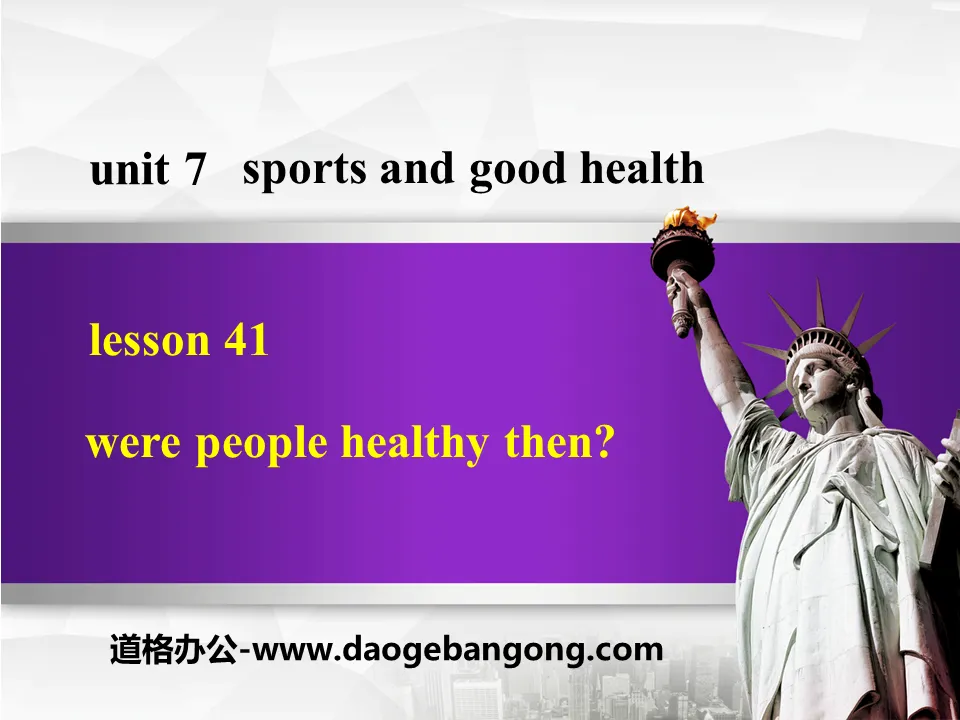 "Were People Healthy Then?" Sports and Good Health PPT free courseware