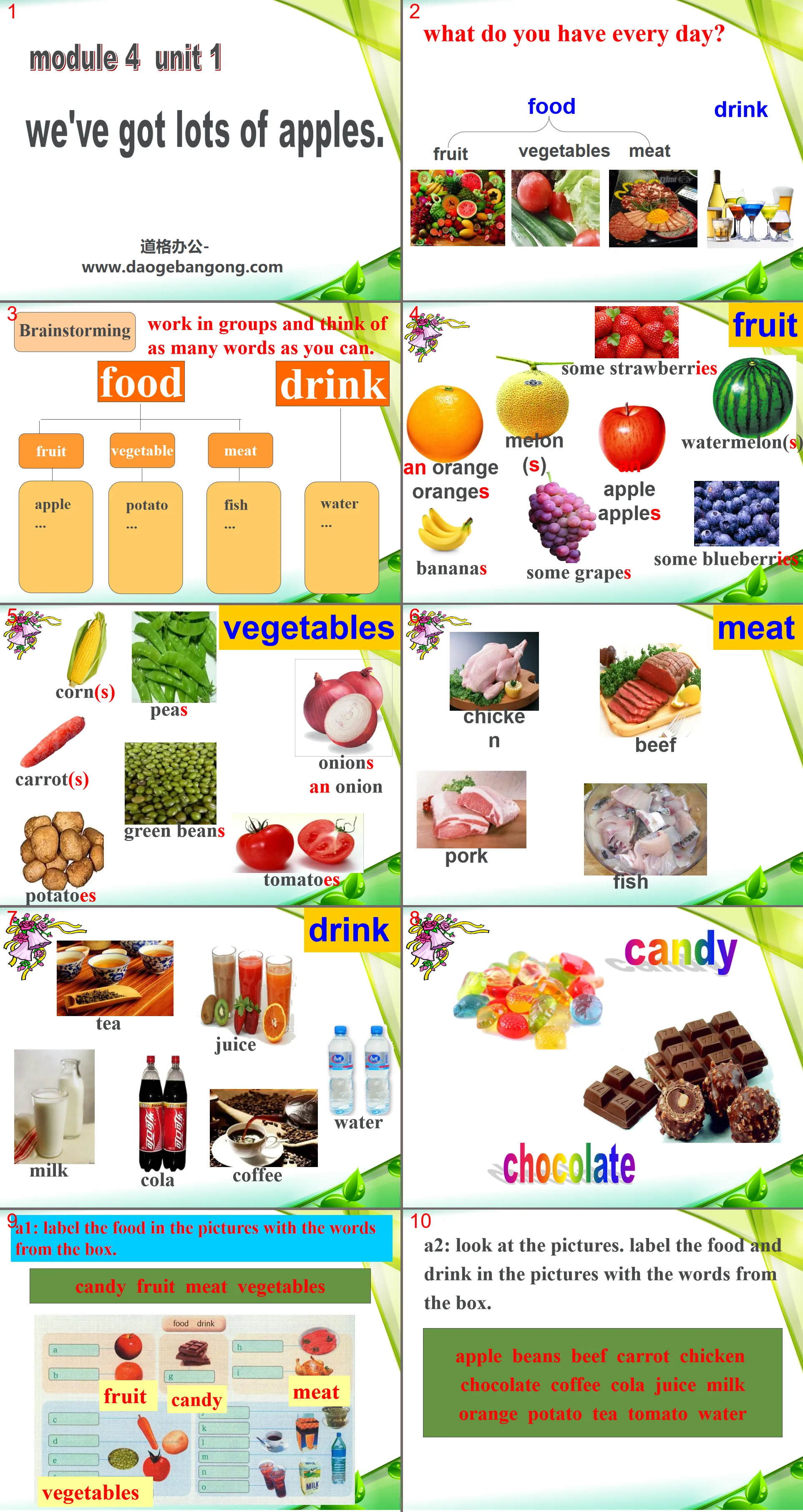 « Nous avons beaucoup de pommes » PPT courseware 3