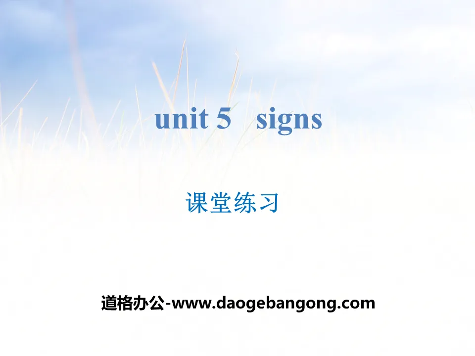 《Signs》课堂练习PPT