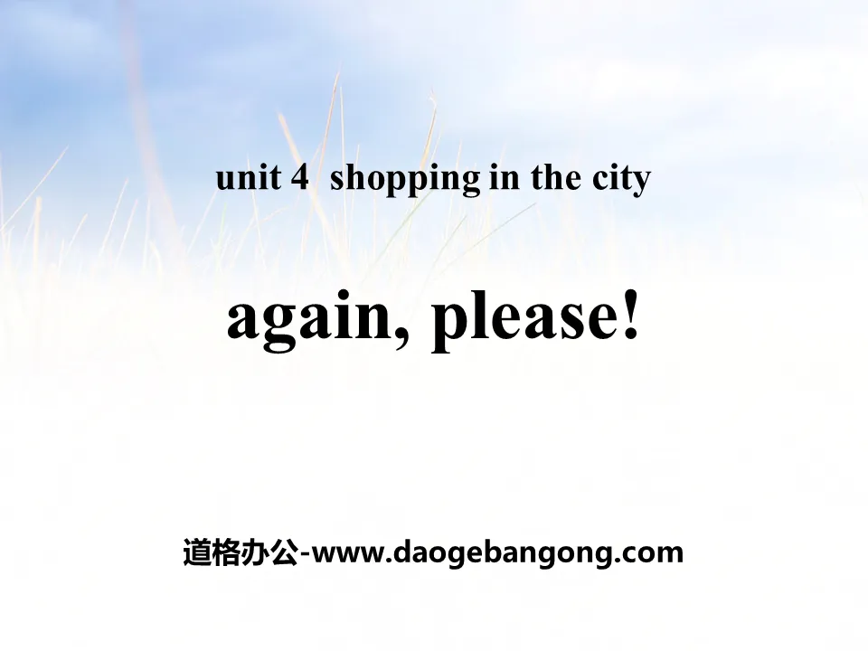 《Again,Please!》Shopping in the City PPT