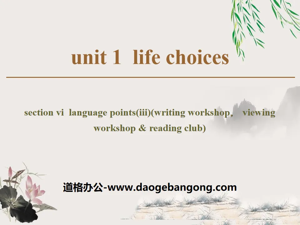 《Life Choices》Section ⅥPPT