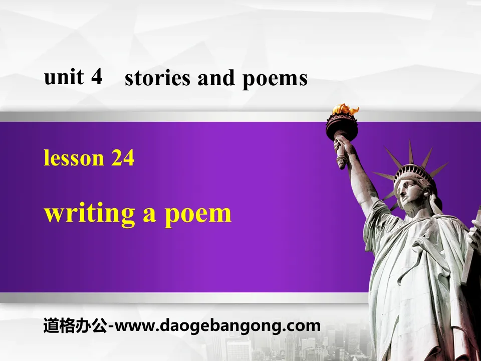 "Writing a Poem" Stories and Poems PPT courseware download