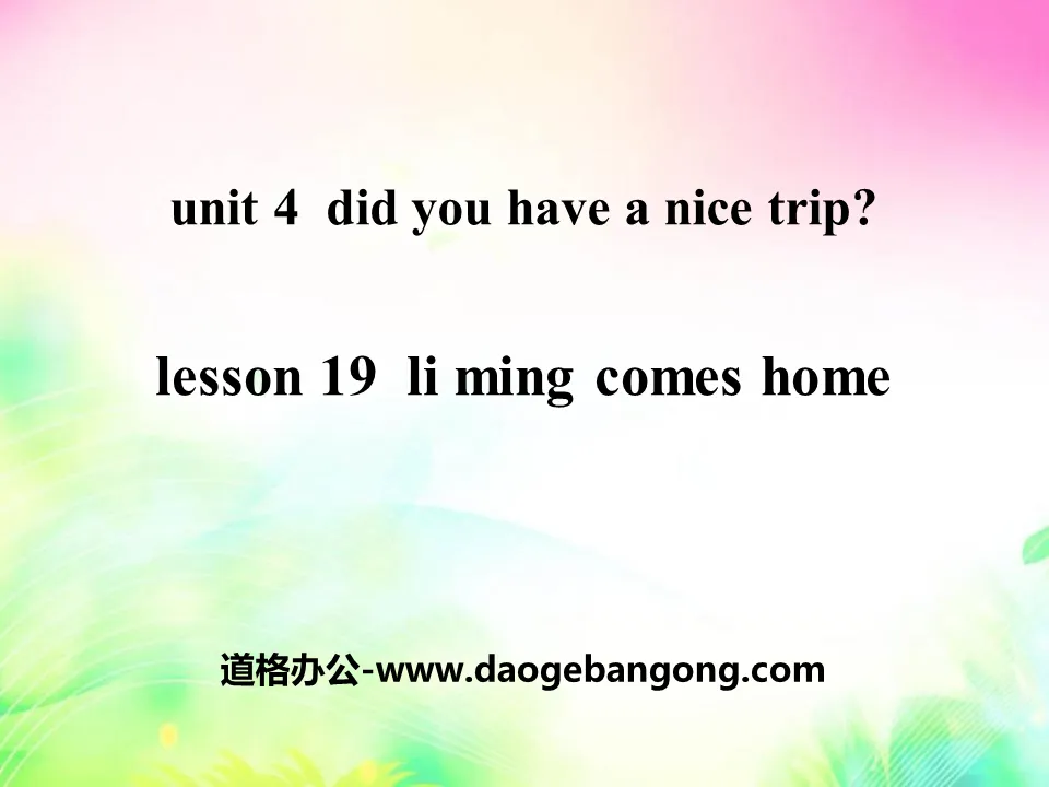 《Li Ming Comes Home》Did You Have a Nice Trip? PPT