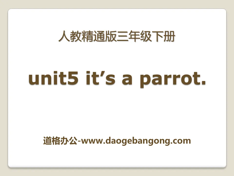 《It's a parrot》PPT课件4