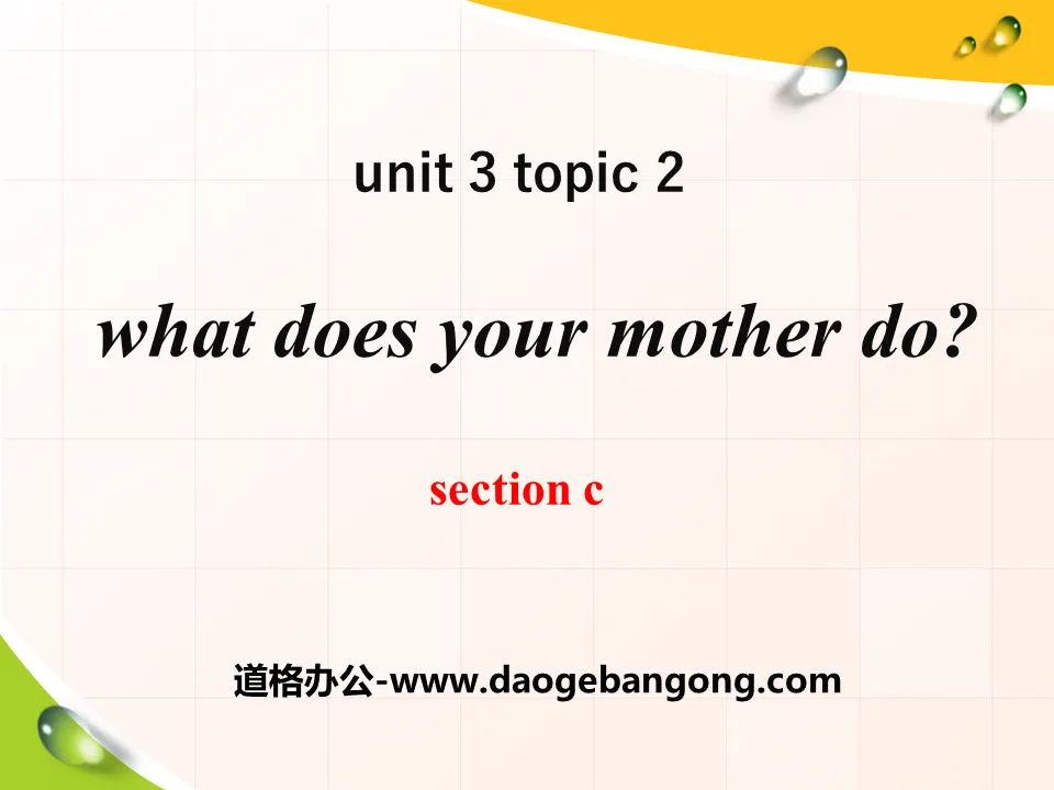 《What does your mother do?》SectionC PPT