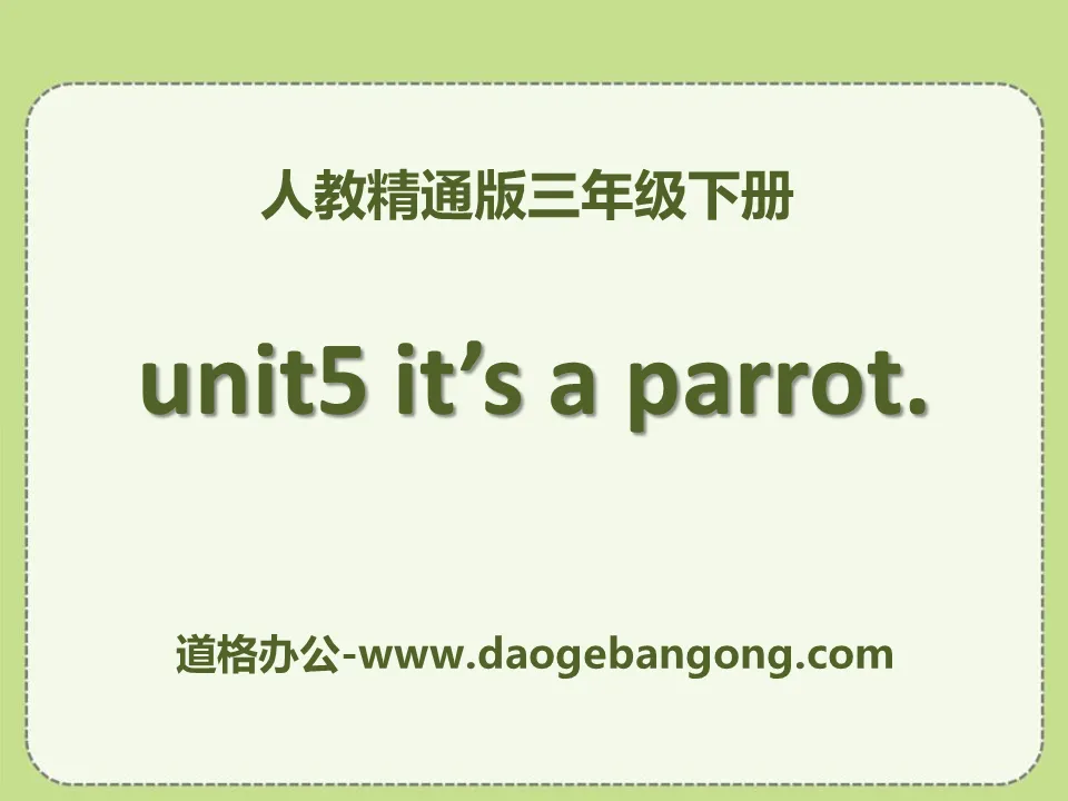 《It's a parrot》PPT课件5