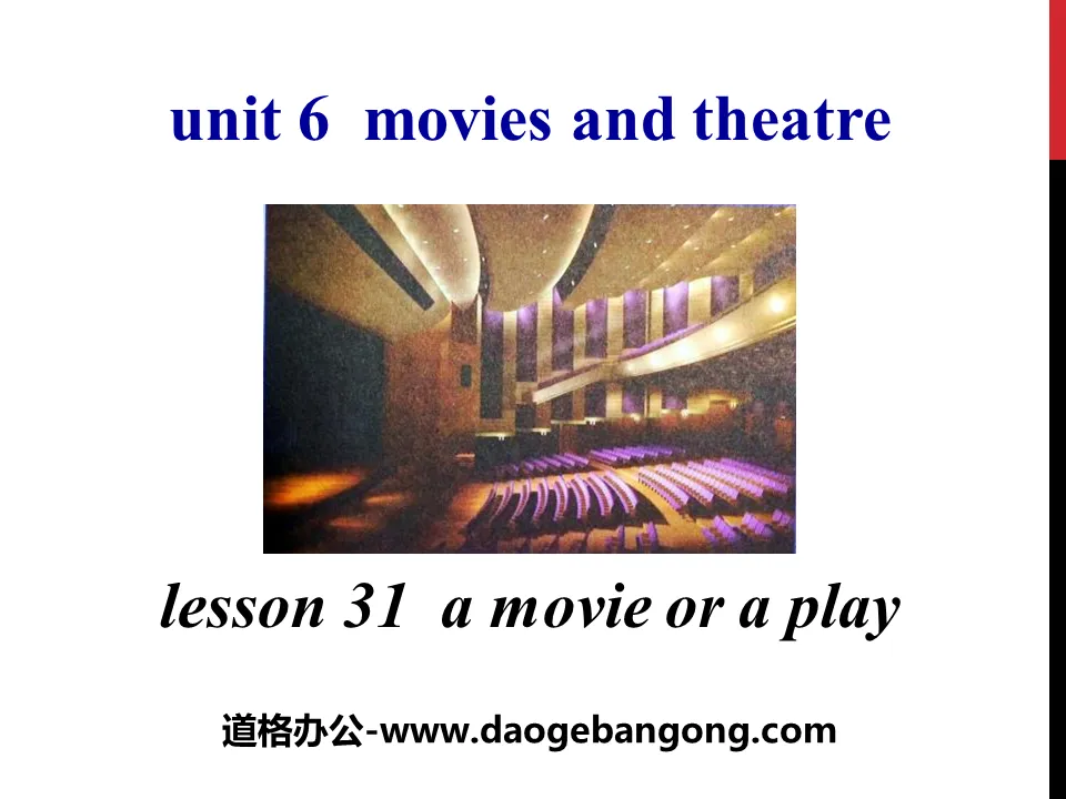 "A movie or a Play" Movies and Theater PPT