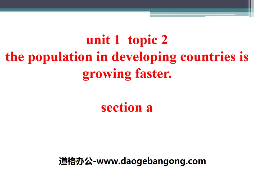 "The population in developing countries is growing faster" SectionA PPT