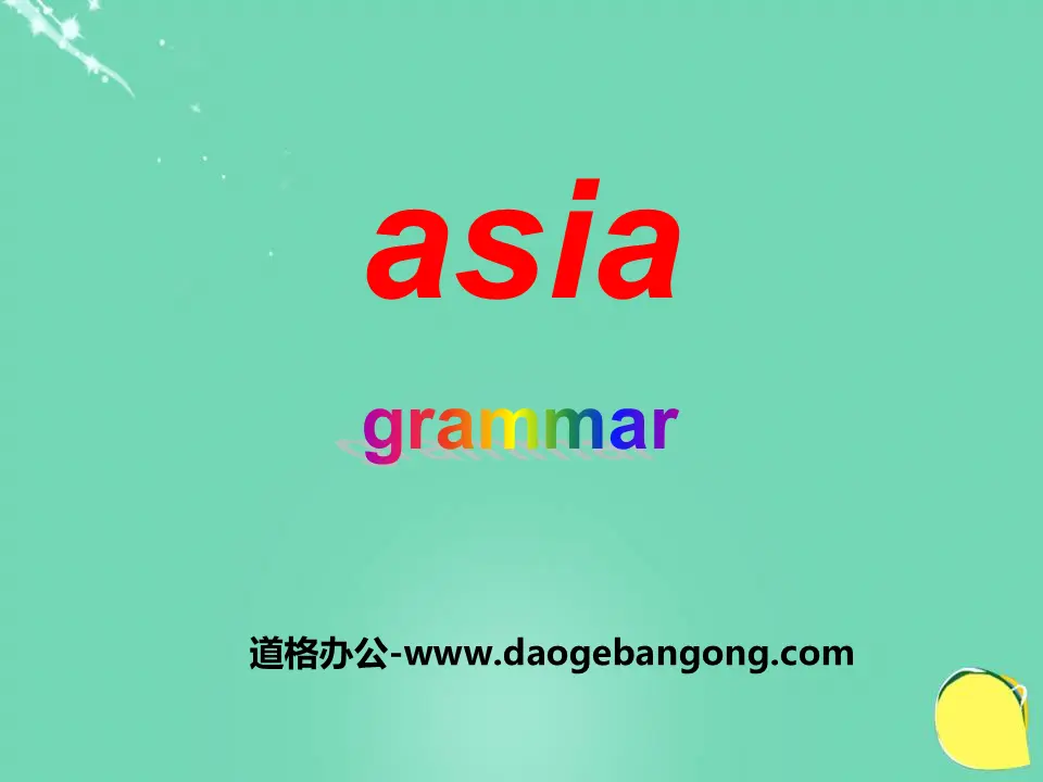 Grammaire PPT « Asie »