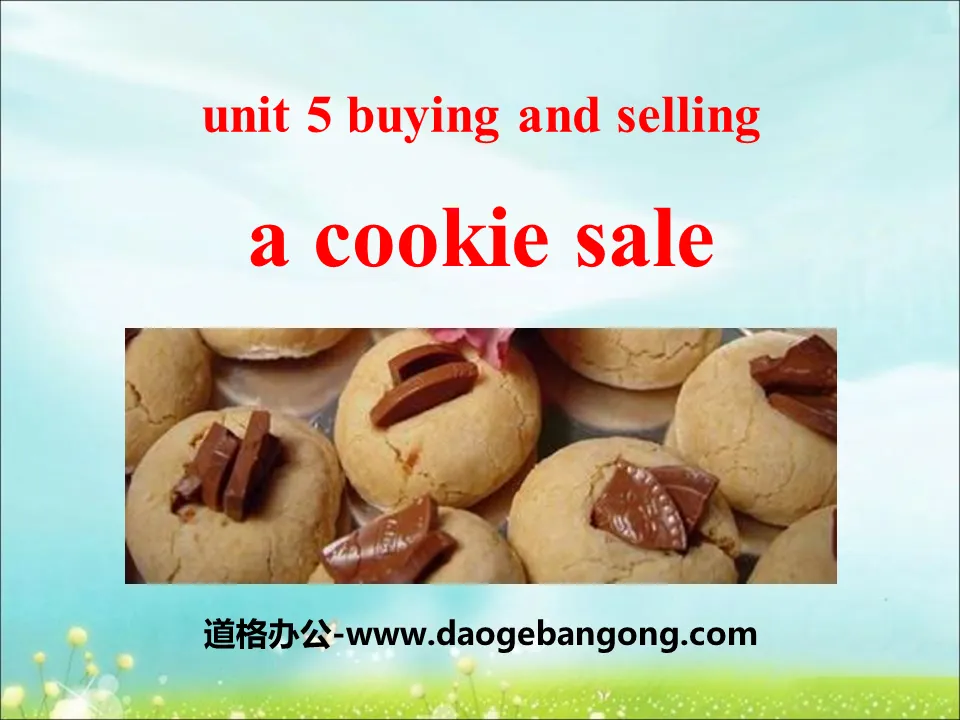 "A Cookie Sale" Buying and Selling PPT courseware