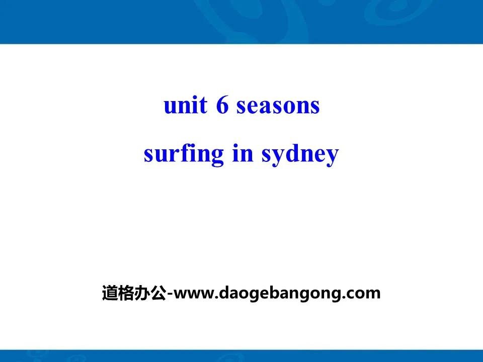 《Surfing in Sydney》Seasons PPT