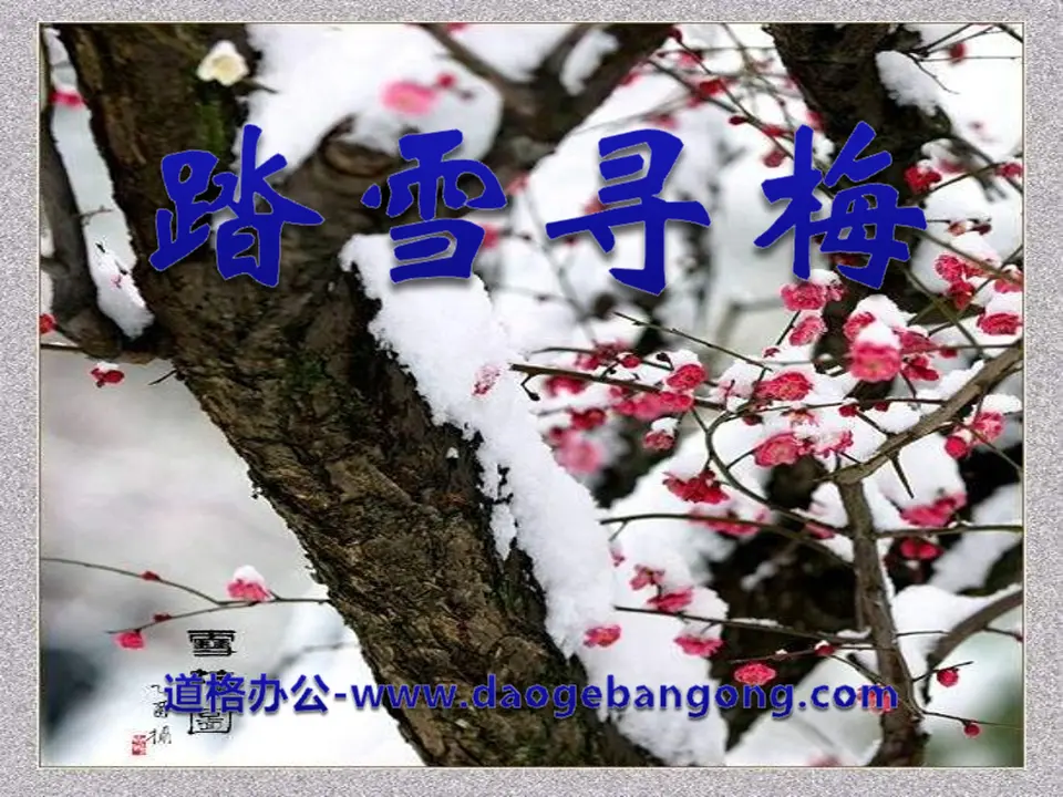 "Walking in the Snow to Seek Plum Blossoms" PPT Courseware 4