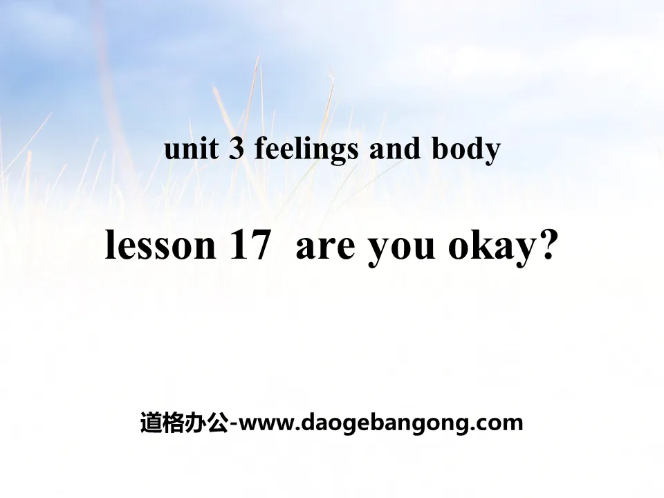 "Are You Okay?" Feelings and Body PPT teaching courseware