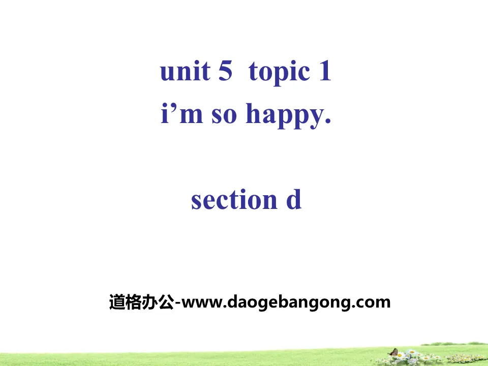 "I'm so happy"SectionD PPT