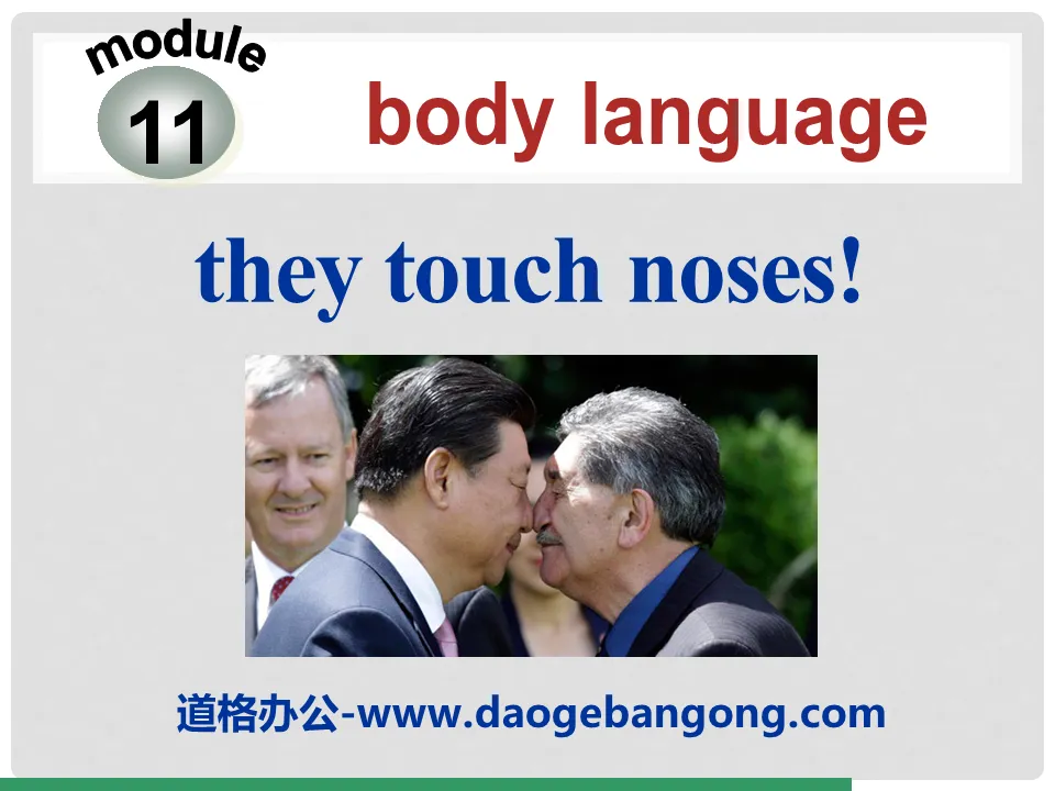 《They touch noses》Body language PPT课件3