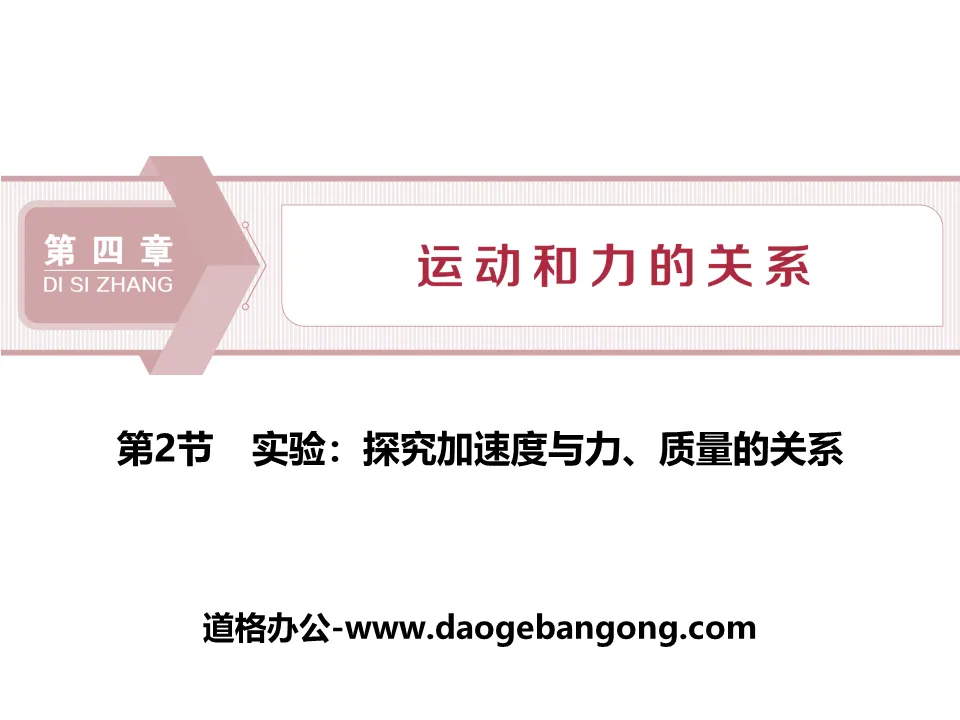 《实验：探究加速度与力、质量的关系》运动和力的关系PPT课件