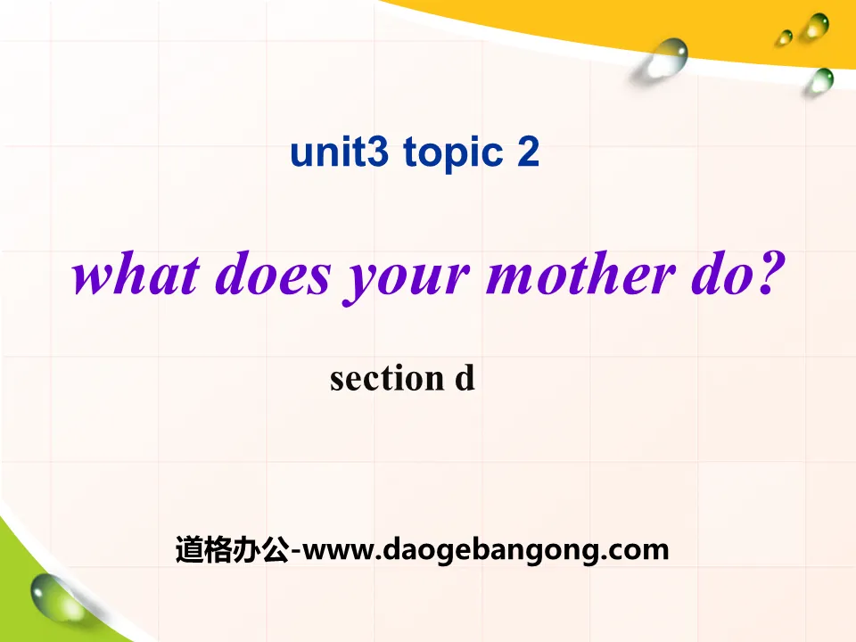 《What does your mother do?》SectionD PPT