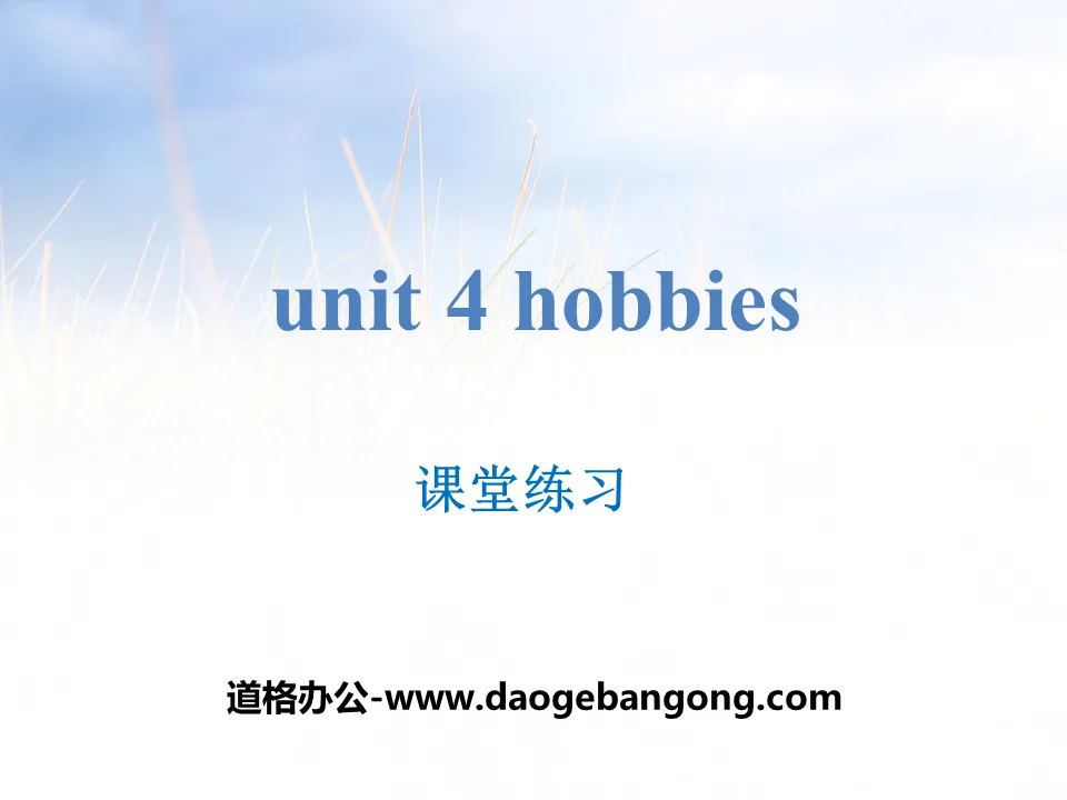 "Hobbies" classroom practice PPT