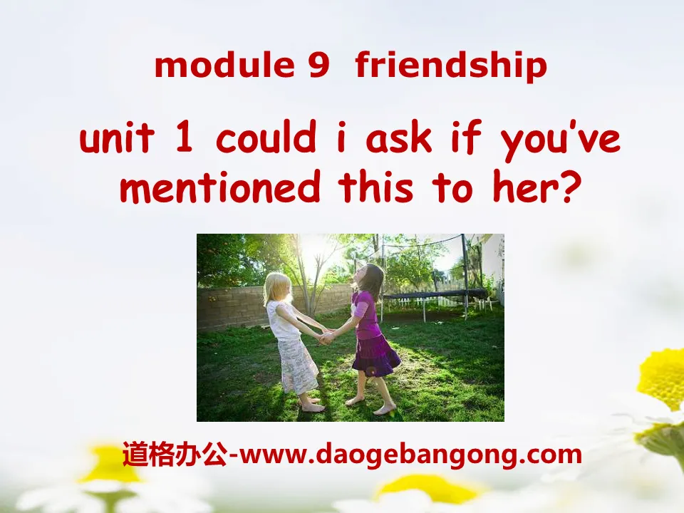 《Could I ask if you've mentioned this to her?》Friendship PPT课件2