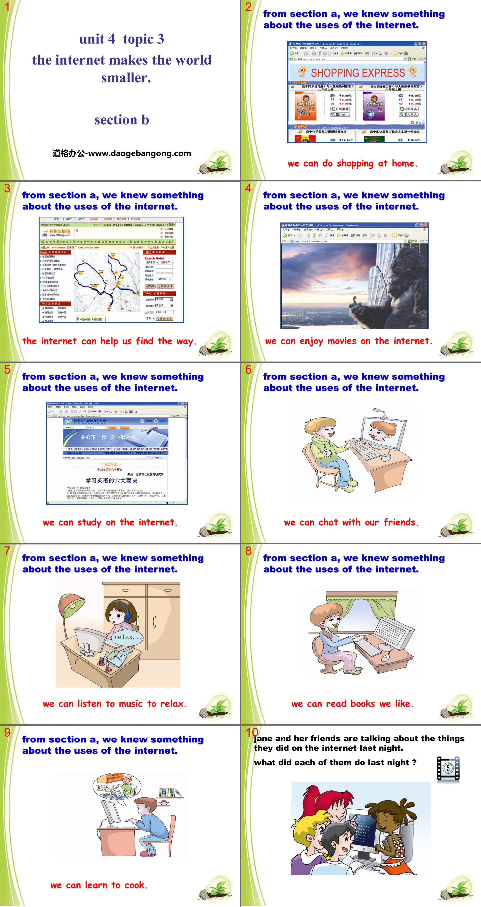 Section B : PPT « Internet rend le monde plus petit »